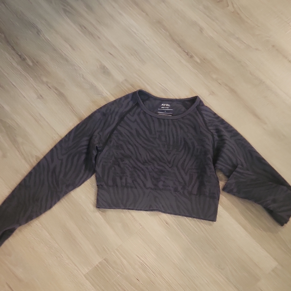 AYBL Black Patterned Crop Top